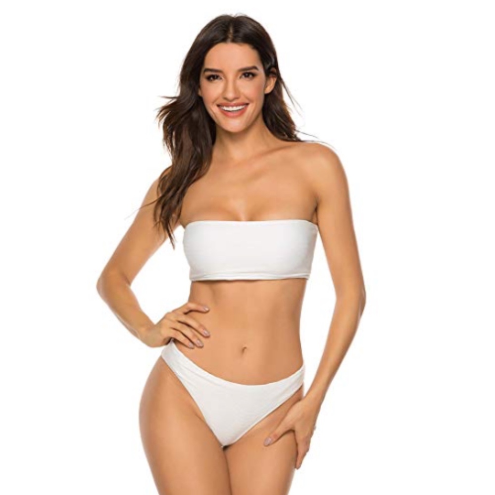 Strapless Bandeau Bikini With High Waisted Bottoms